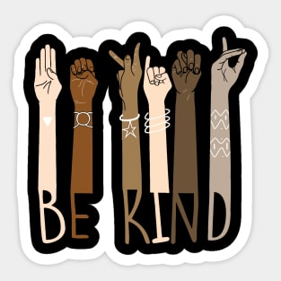 Be Kind ASL Sign Language Brown Skin Arms Cartel Sticker